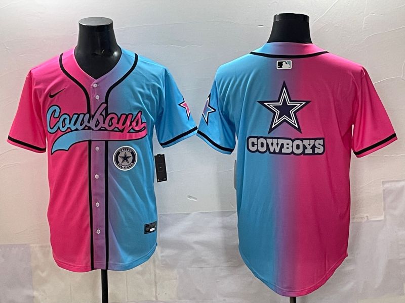 Men 2025 Dallas Cowboys Blank Blue pink Nike Limited NFL Jersey style 0012->dallas cowboys->NFL Jersey